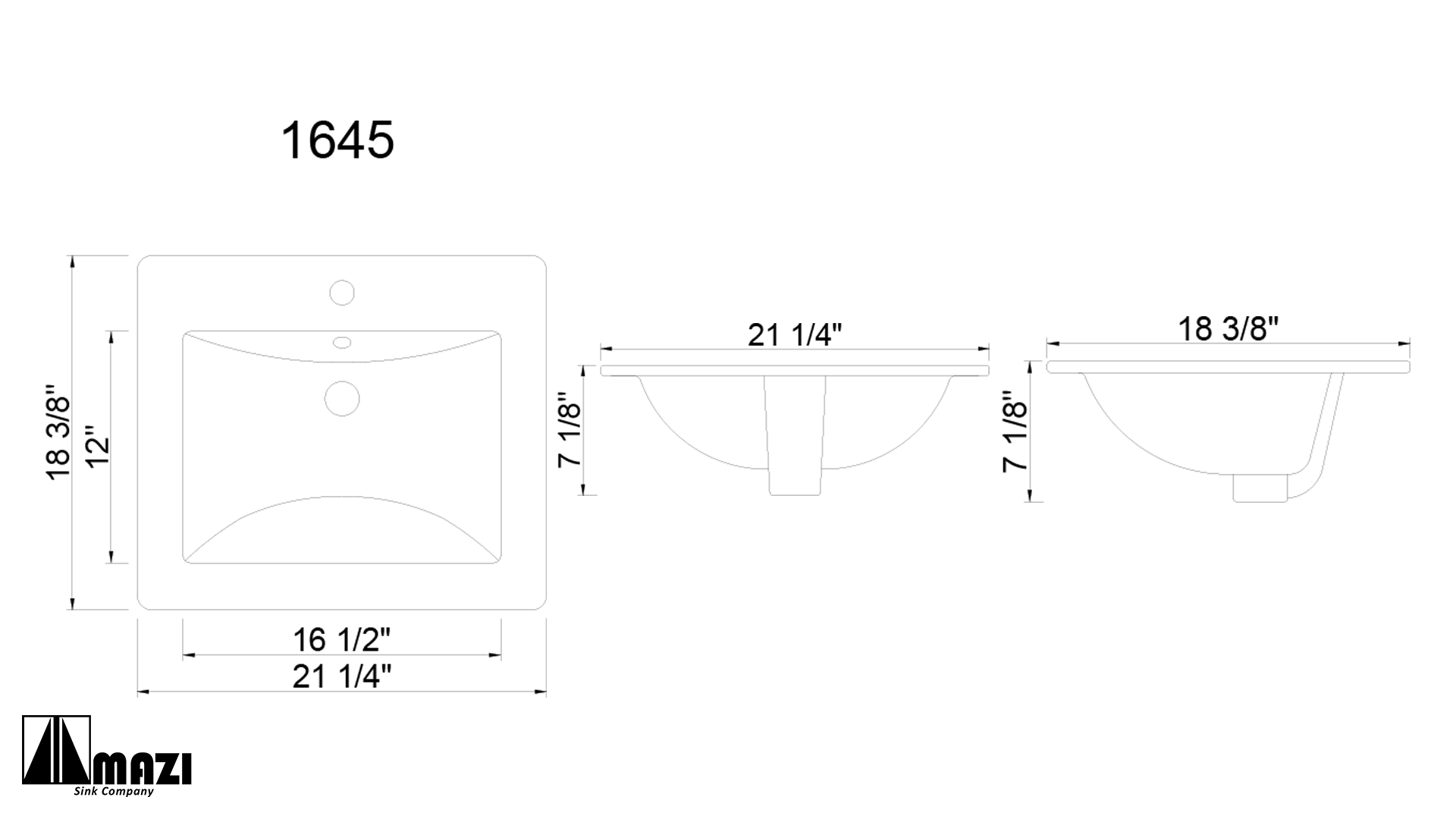 Ceramic Drop In Bathroom Sink 1645