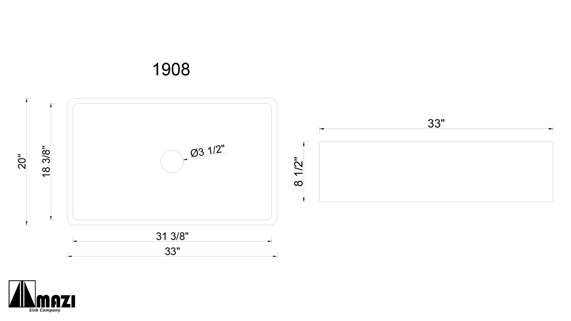 Ceramic Kitchen Farm Sink 1908
