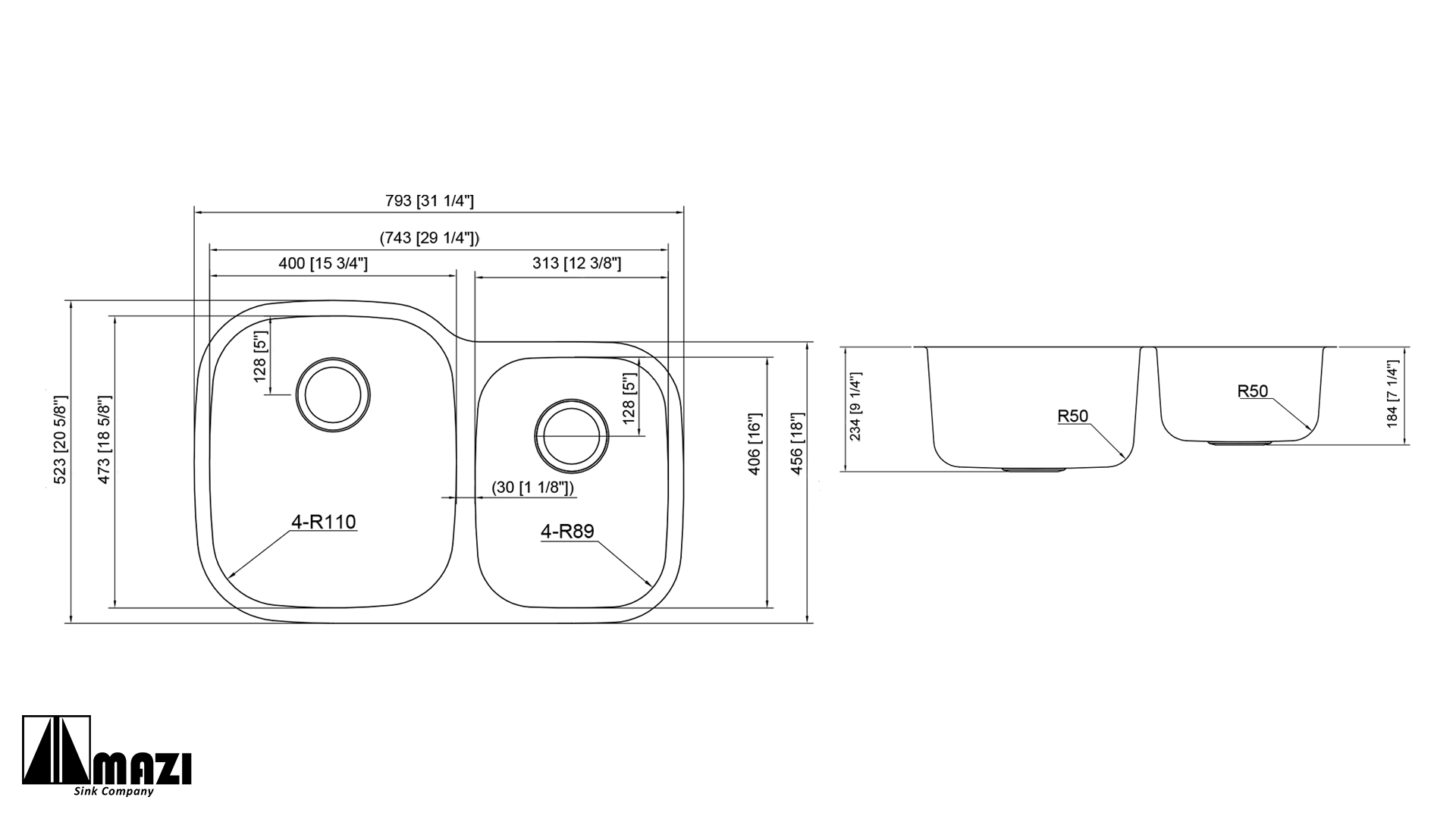 Stainless Steel Kitchen Sink 401L
