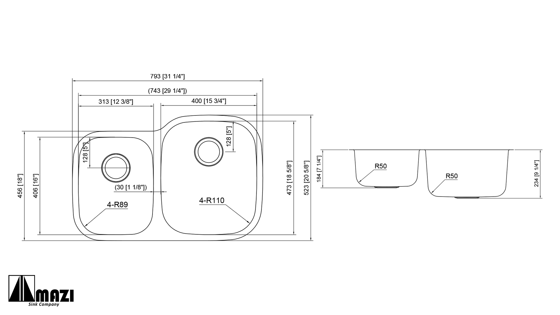Stainless Steel Kitchen Sink 401R