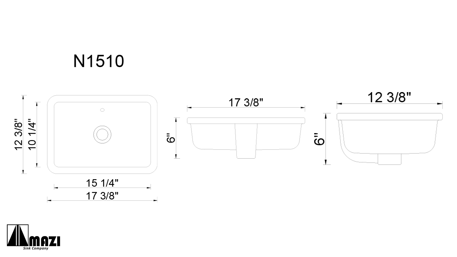 Ceramic Undermount Bathroom Sink N1510