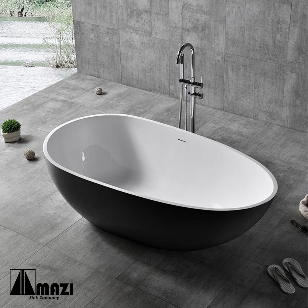 Freestanding Solid Surface Soaking Tub XA-8806 – MAZI, Inc. Freestanding Solid Surface Soaking Tub XA-8806 – MAZI, Inc.