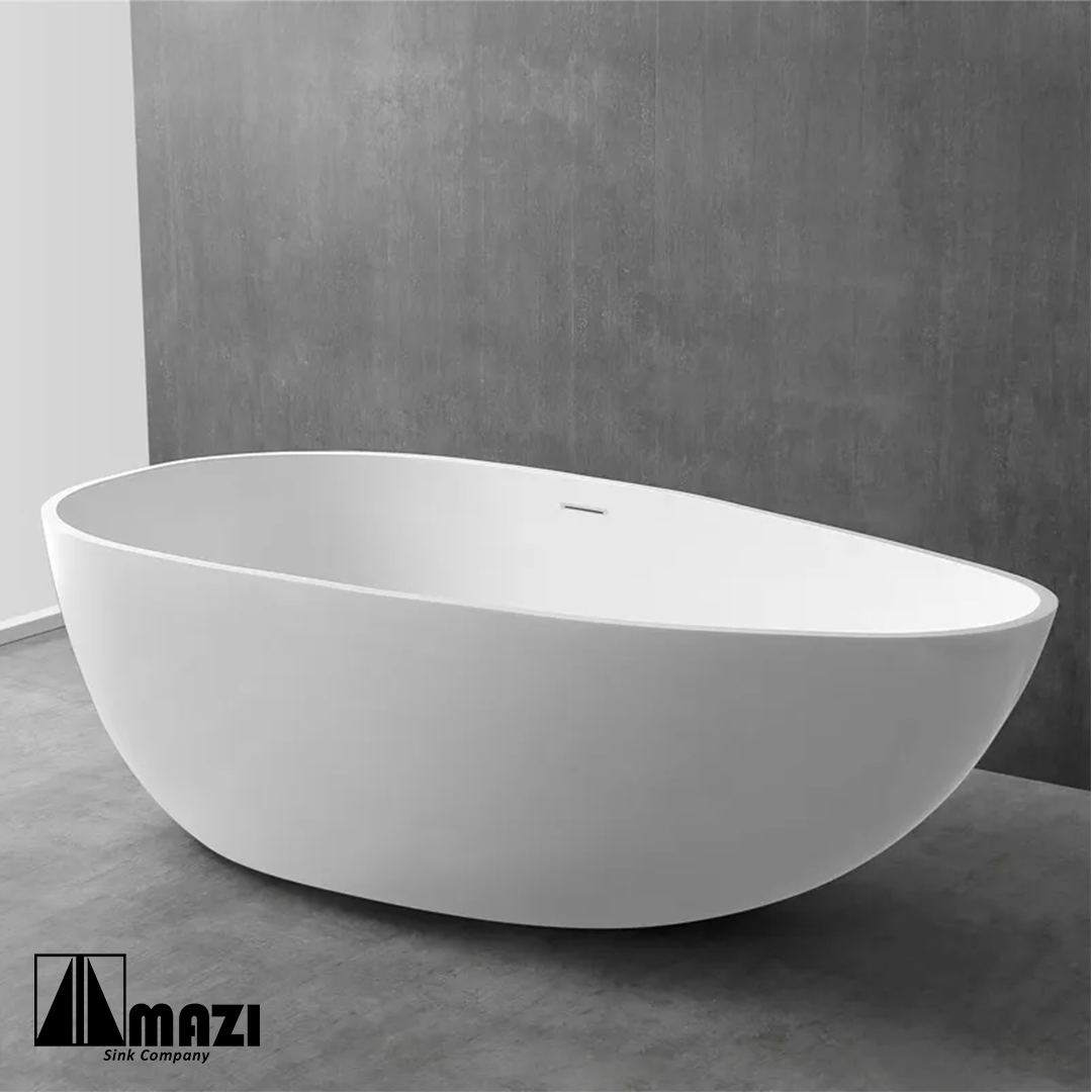 Freestanding Solid Surface Soaking Tub XA-8806 – MAZI, Inc. Freestanding Solid Surface Soaking Tub XA-8806 – MAZI, Inc.
