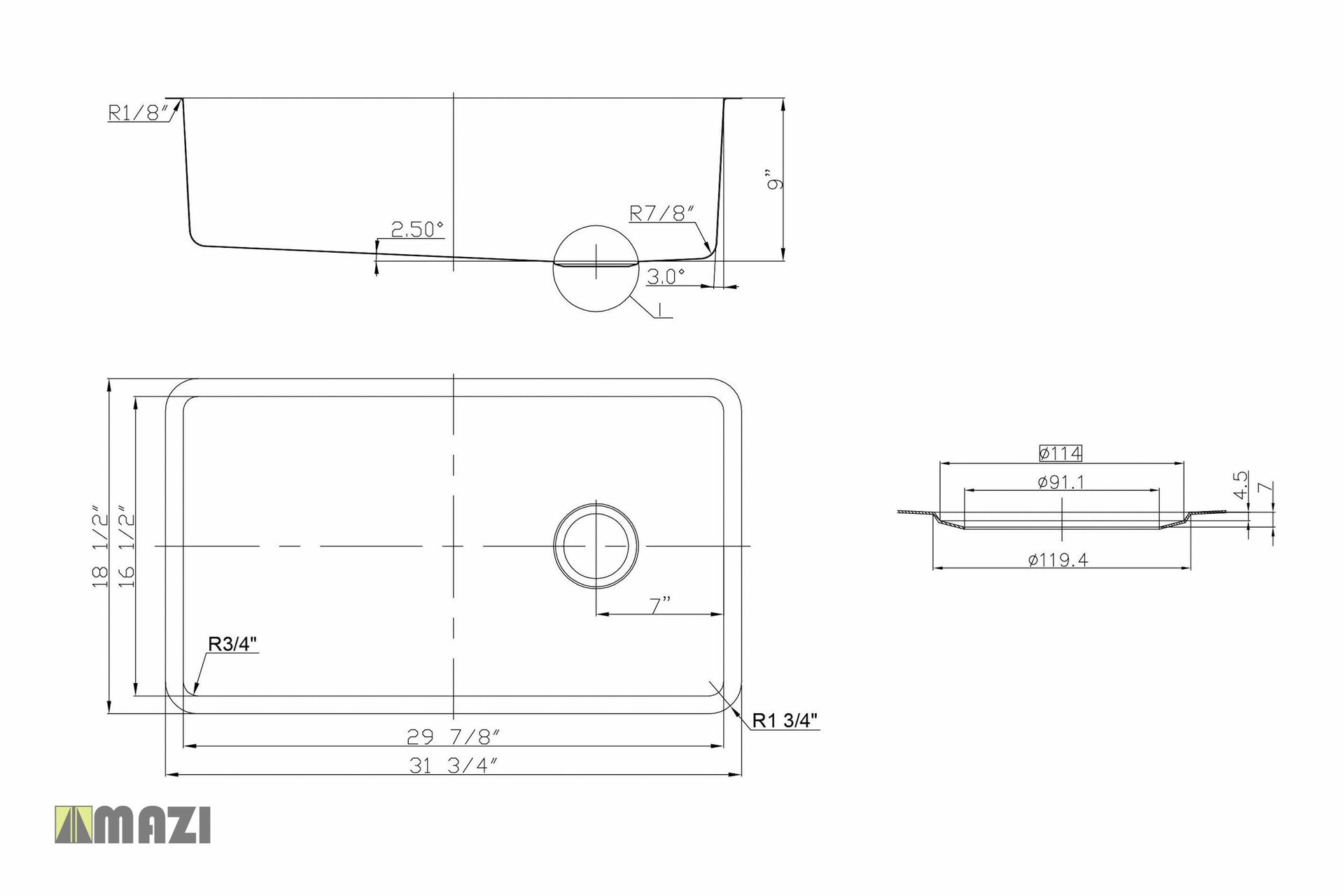 Fregadero de cocina de acero inoxidable 1092