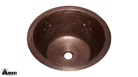 Copper Bathroom Sink CRBSFDL15